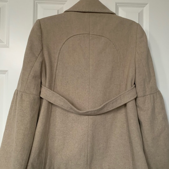 {Loft} beige bell sleeve wool coat size 2 EUC! - Picture 3 of 7
